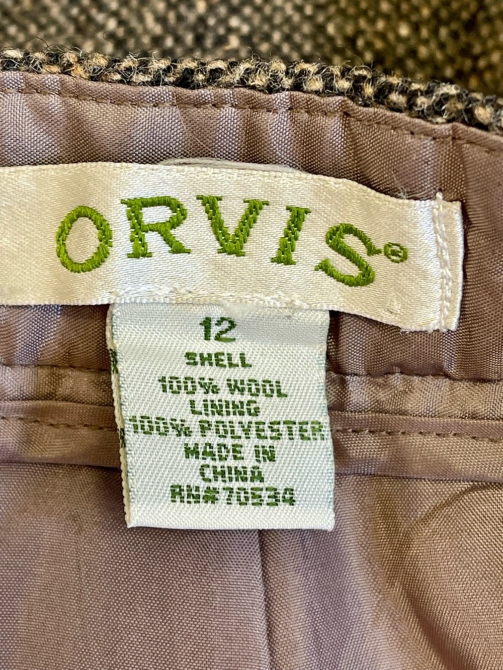 Orvis 100% Wool Tweed Suit Set Blazer Pants Size 12 - Picture 13 of 13
